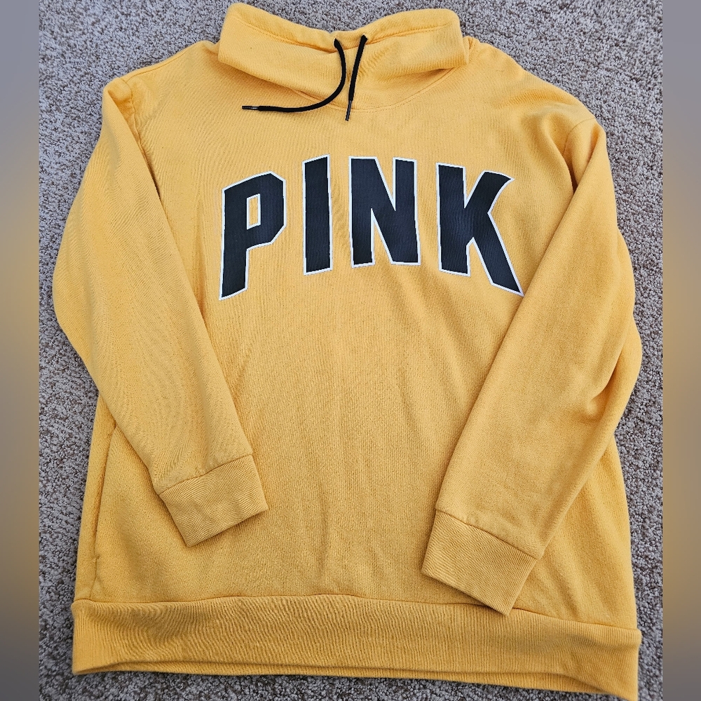 Gently Used PINK Cowl Neck sweatshirt with side pockets